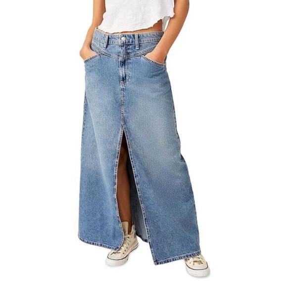 We The Free Come As You Are Maxi Denim Skirt Women’s Size 6 - Picture 1 of 11